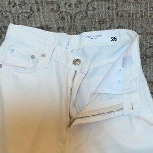 Rag & Bone White High Rise Jeans with Durable Denim